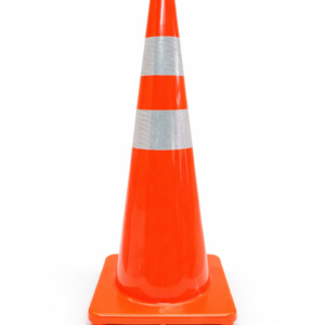 CONO VIAL DOS CINTAS PVC (90CM ALTO)