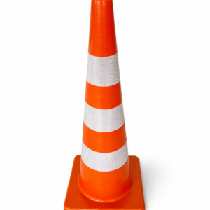 CONO VIAL TRES CINTAS PVC (90CM ALTO)