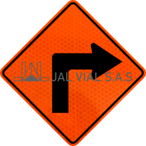 SEÑAL DE TRANSITO SP-02 CURVA CERRADA A LA DERECHA